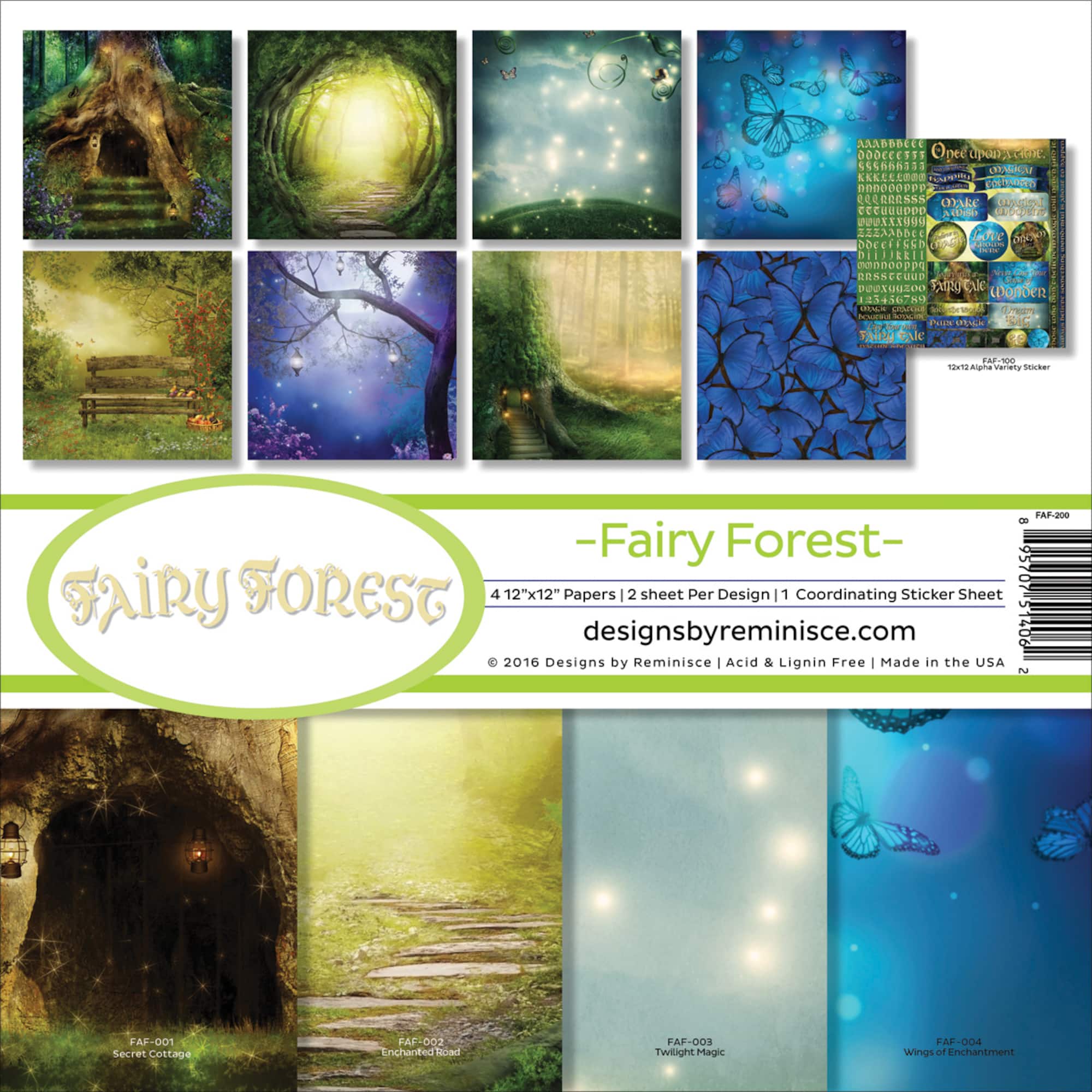 Reminisce Collection Kit 12"X12"-Fairy Forest W/Hollow Tree & Butterflies